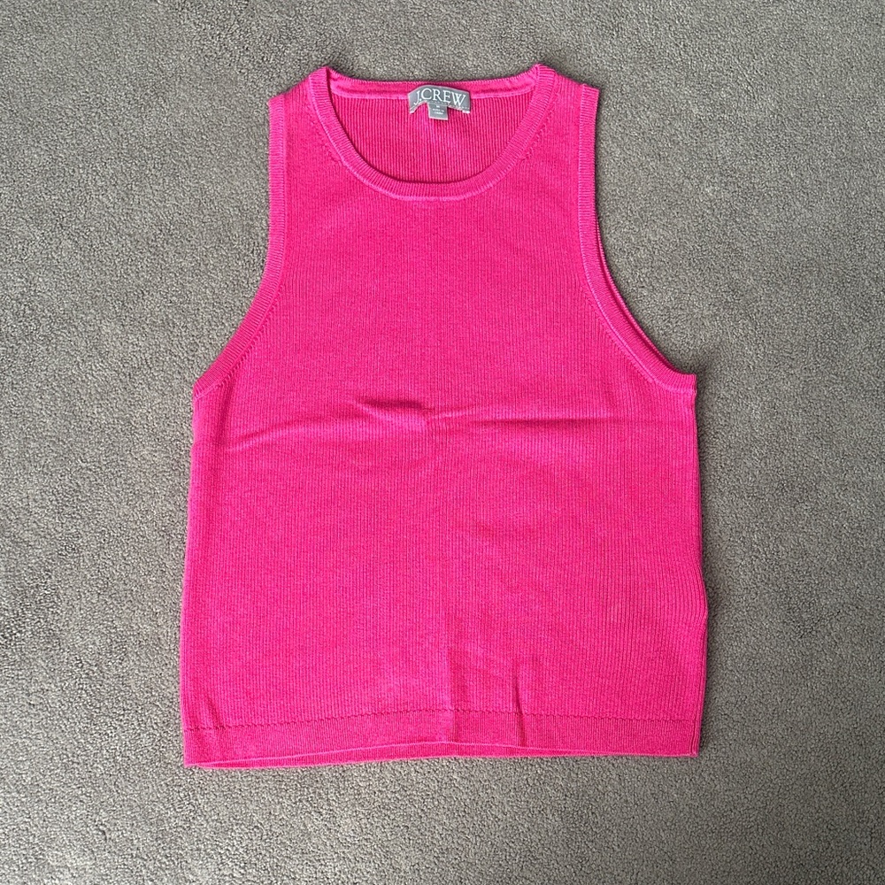 J. Crew Hot Pink Sleeveless Knit Shell